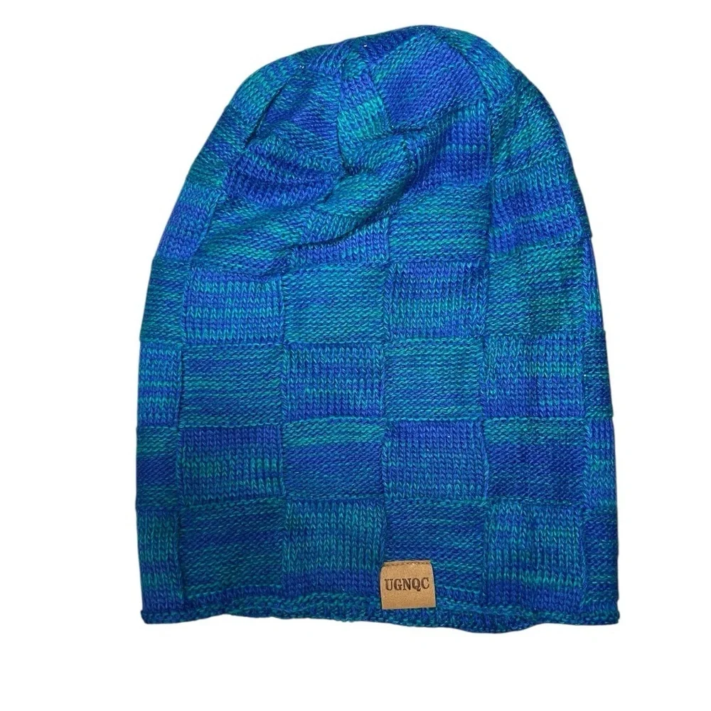 UGNQC Cozy Blue Knit Hat/Glove/Scarf set